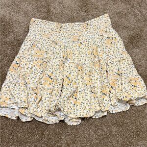 American Eagle Outfitters Yellow Floral Mini Skirt